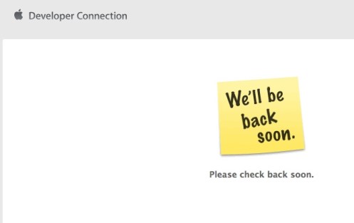 Apple iPhone Developer Connection unavailable